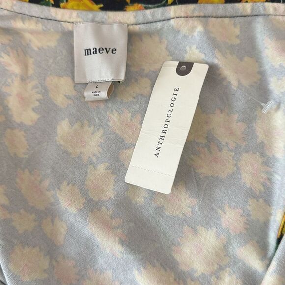 Anthropologie Ruffled One Shoulder Blouse Black Yellow Size Large - Picture 4 of 5